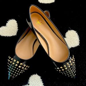 Women’s Versace 1969 Black Patent 7.5 Abbigliamento Sportivo SRL Flats.